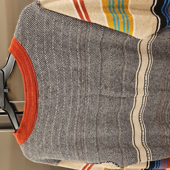 💕FREE PEOPLE💕 Desert Rose Sweater Embroidered Longhorn Colorblock Knit Medium - Picture 10 of 15